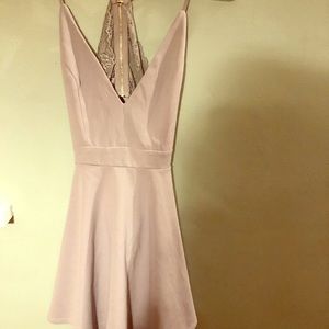 Gray lace back dress